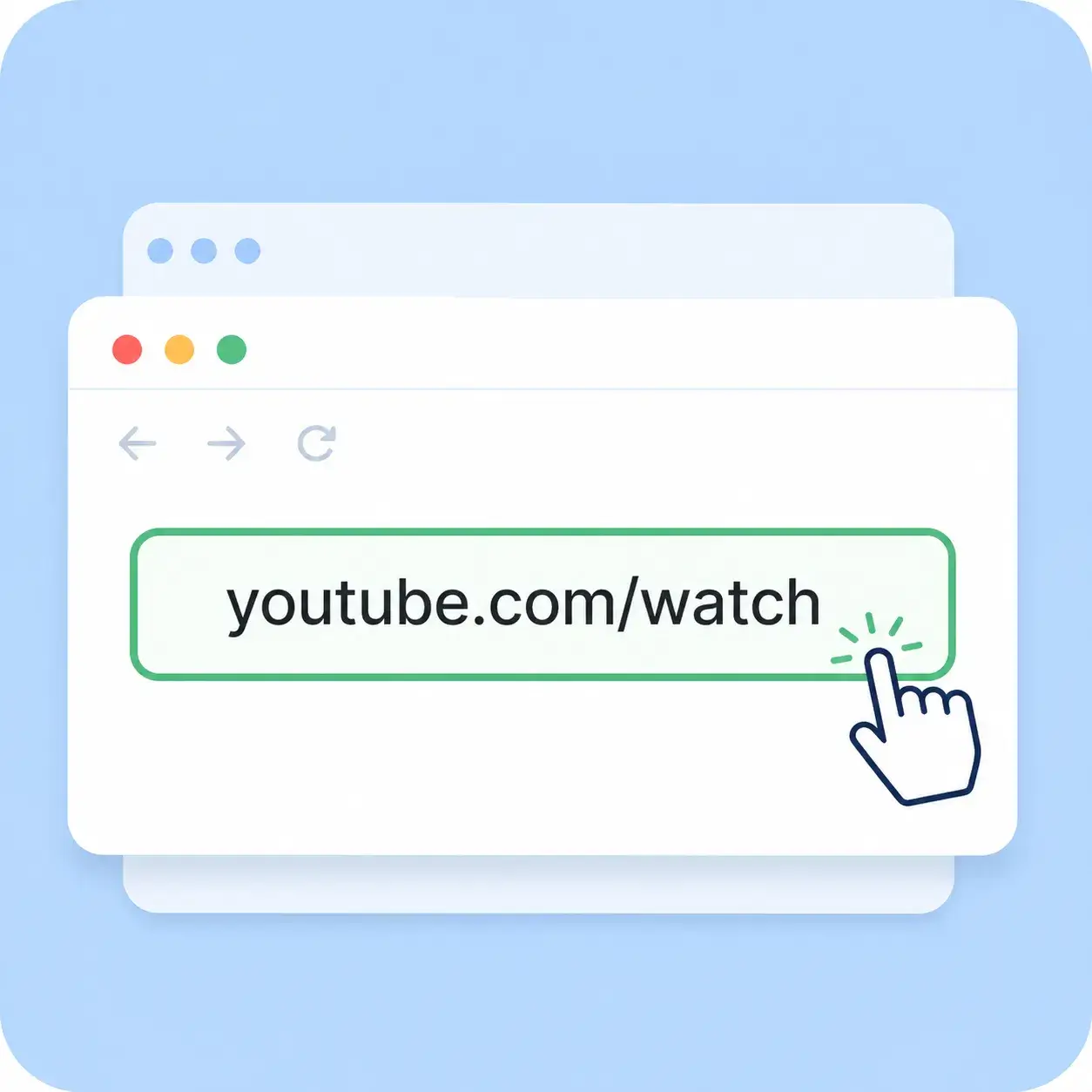 Illustration of copying a clean YouTube video link from a phone