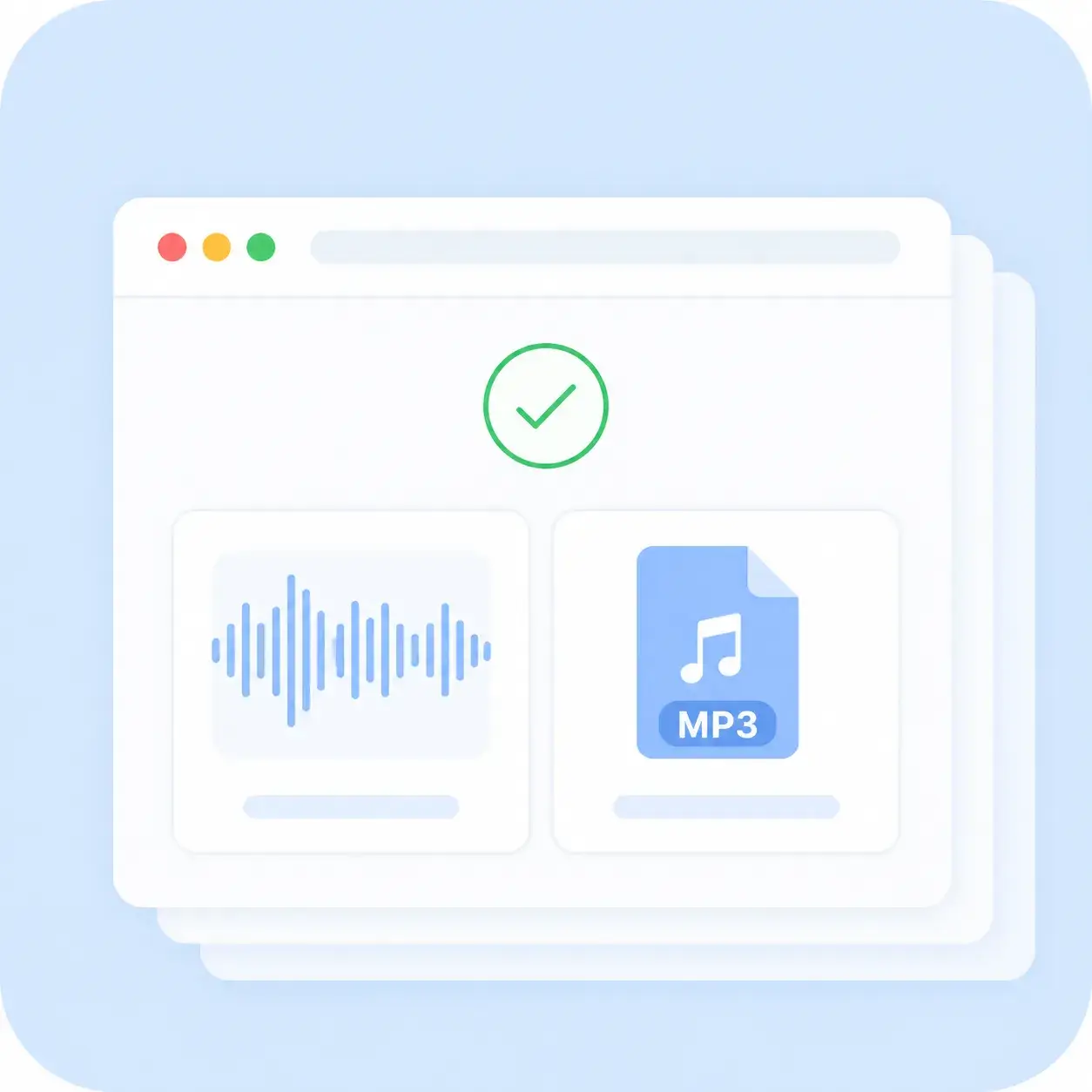 Illustration of VidMate parsing a YouTube link and showing audio options
